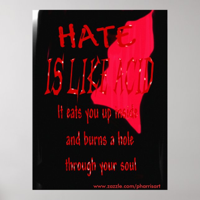 Hass ist wie saures Blutplakat Poster (Vorne)