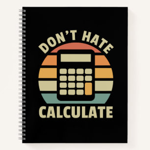 Hass kein Kalkulat für Retro-Kalk-SpiralNotebook Notizbuch