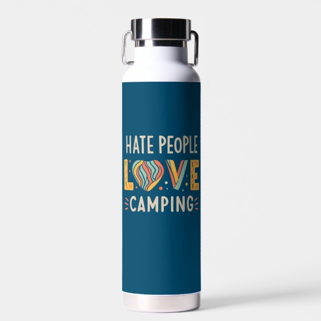 Hass Menschen Liebe Camping Trinkflasche (Vorne)