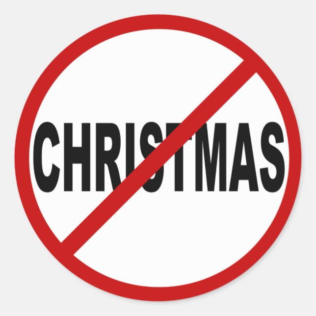 Hass Weihnachten/Keine Weihnachtsunterschrift erla Runder Aufkleber (Vorderseite)
