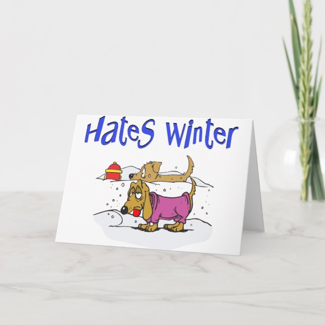 Hass Winterhunde Feiertagskarte (Vorderseite)