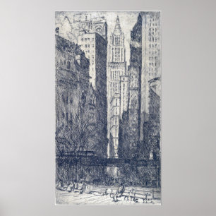 Hassam - Battery Park Poster