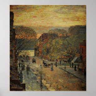 Hassam - Frühling auf der West 78th Street 1905 Poster
