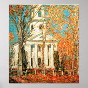Hassam - Kirche in Old Lyme, Connecticut 1909 Poster