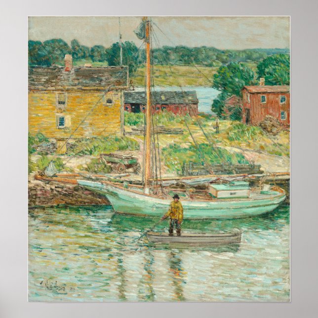 Hassam - Oyster Sloop 1902 Poster (Vorne)