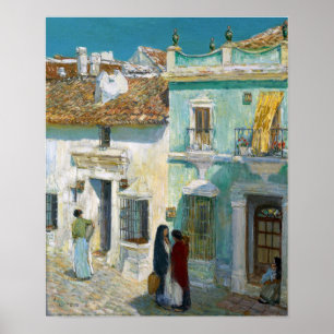 Hassam - Plaza De La Merced Ronda 1910 Poster