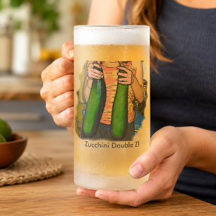 Hasse meine Zucchinis "Double Z" nicht! Mattglas Bierglas