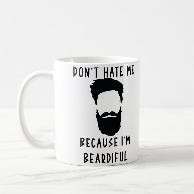 Hasse mich nicht, weil ich bescheiden lustig bin kaffeetasse (Links)