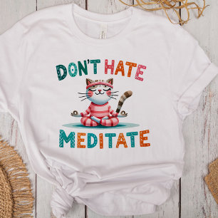 "Hasse nicht Meditat" Funny Cat Lovers Tri-Blend Shirt