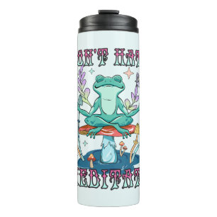 "Hasse nicht, meditiere" Friedlicher Frosch Thermosbecher