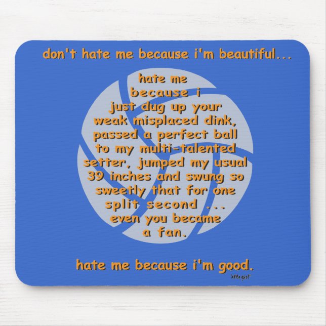Hassen Sie mich nicht VOLLEYBALL Mousepad (Vorne)