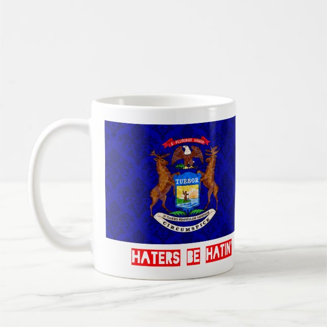 Hasser sind hatin Michigan Kaffeetasse (Links)