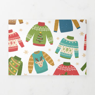 hässlich, aber Niedliche Weihnachts-Sweaters Urlau Dreifach Gefaltete Urlaubskarte