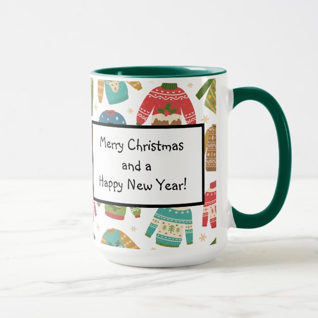 hässlich, aber Niedliche Weihnachts-Sweaters Urlau Tasse (Rechts)