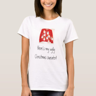 Hässlich-Sankt-Weihnachtenstrickjacke, ist hier T-Shirt