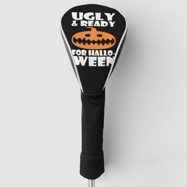 hässlich und fertig für Halloween Pumpkin Golf Headcover (Vorderseite)