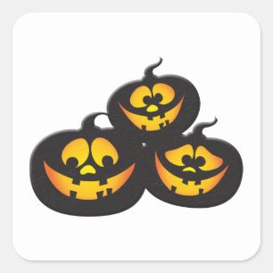 Hässliche Ausdrücke Halloween-Kürbis Quadratischer Aufkleber