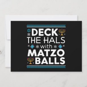 Hässliche Chanukka-Deck-Halle mit Matzo-Ball-Chanu Einladung