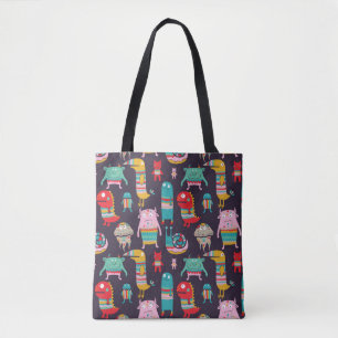 Hässliche Monster nahtlos Muster Tasche