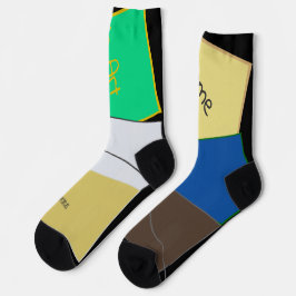 Hässliche Quadrate, Text und Farben Socken