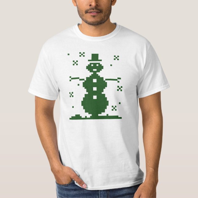 Hässliche Schneemann-Weihnachtsstrickjacke T-Shirt (Vorderseite)