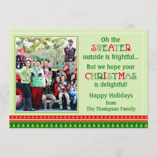 Hässliche Strickjacke-Weihnachtskarte, klebriges Einladung