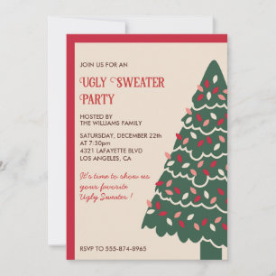 Hässliche Sweater-Party-Einladung Klassischer Ries Einladung