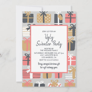 Hässliche Sweater-Party-Einladung Süße Geschenke Einladung