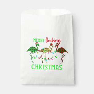 hässliche Weihnachten Flamingo karierte Leoparden Geschenktütchen