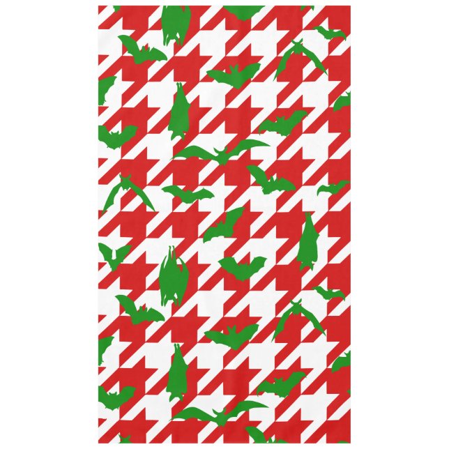 hässliche Weihnachten Houndstooth Fledermäuse rot  Tischdecke (Vorderseite)