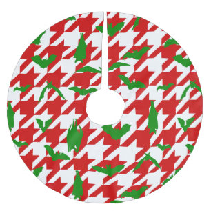 hässliche Weihnachten Hundezahn Fledermäuse rot gr Polyester Weihnachtsbaumdecke