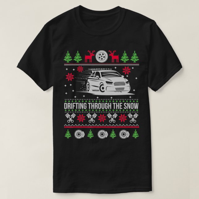 hässliche Weihnachten treiben durch den Schnee T-Shirt (Design vorne)