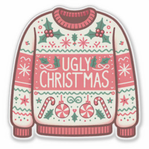 Hässliche Weihnachts-Schlabberpullover-Party Aufkleber