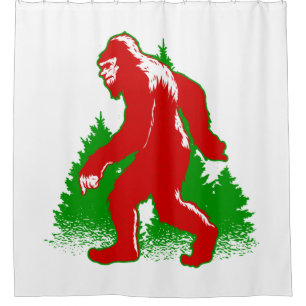 hässliche Weihnachtsbräune yeti Duschvorhang