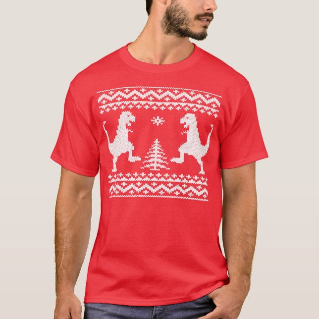 Hässliche Weihnachtsdinosaurier T-Shirt (Vorderseite)
