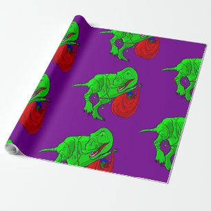 hässliche Weihnachtsdinosaurier Tyrannosaurus rex Geschenkpapier