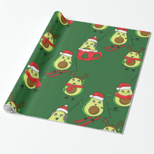 hässliche Weihnachtsfeier avocado ski santa Geschenkpapier