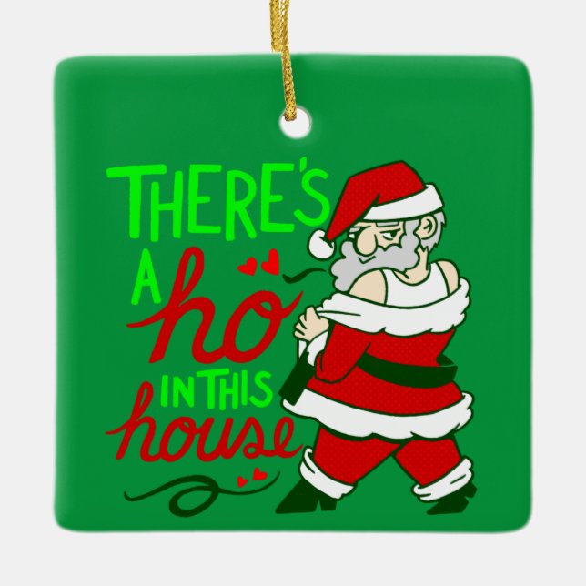 hässliche Weihnachtsfeier Keramikornament (Vorderseite)