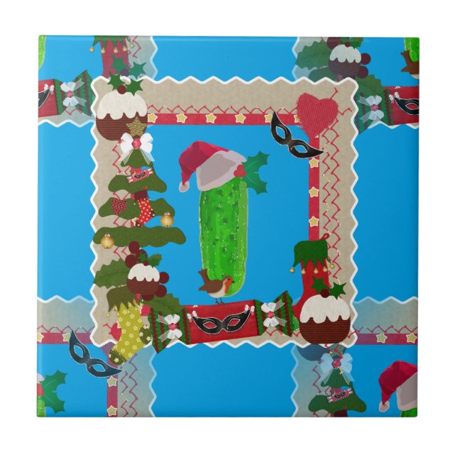hässliche Weihnachtsfeige Fliese (Vorderseite)