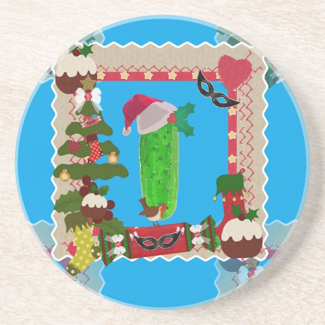 hässliche Weihnachtsfeige Getränkeuntersetzer (Vorne)