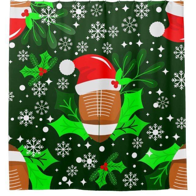 hässliche Weihnachtsfussball-Weihnachtslieder Duschvorhang (Vorderseite)