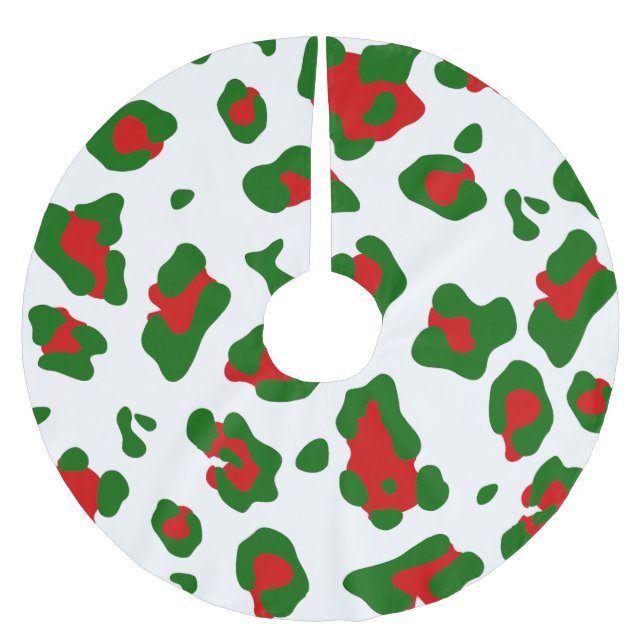 hässliche Weihnachtsleoparden Polyester Weihnachtsbaumdecke (Vorderseite)