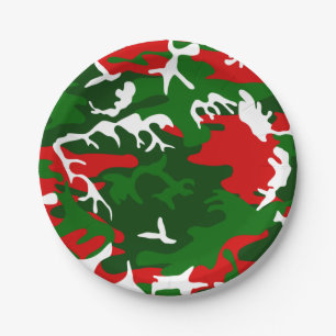 hässliche Weihnachtslieder-Camouflage Pappteller