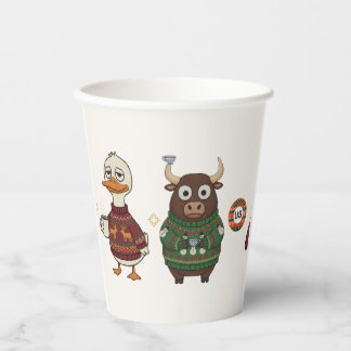 Hässliche Weihnachtsmann-Weihnachtsfeier-Figur-Pap Pappbecher