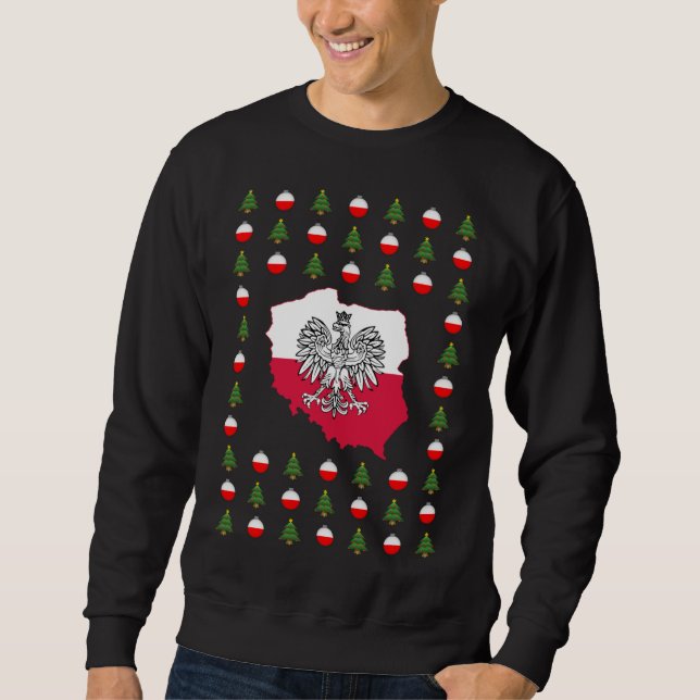 Hässliche Weihnachtspolnisch-Strickjacke Sweatshirt (Vorderseite)