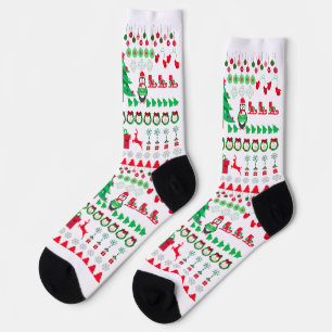 Hässliche Weihnachtspullover-Elemente Socken
