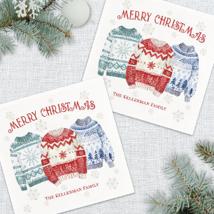 Hässliche Weihnachtspullover-Feier zur Weihnachtsz Serviette