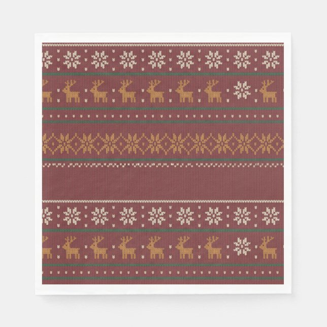 Hässliche Weihnachtspullover-Strick-Luncheon-Servi Serviette (Vorderseite)
