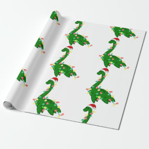 hässliche Weihnachtssanta Loch ness Monster Geschenkpapier