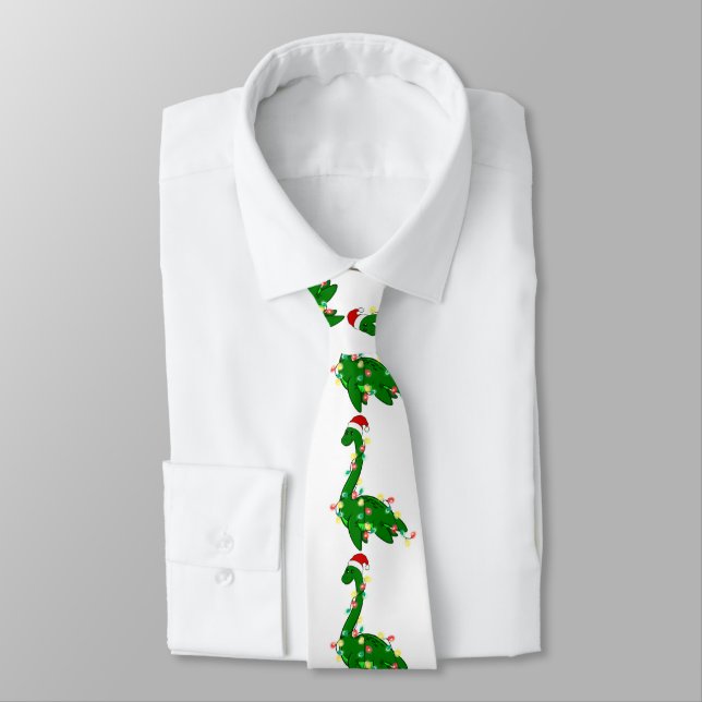 hässliche Weihnachtssanta Loch ness Monster Krawatte (Gebunden)
